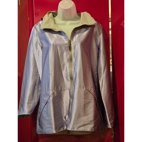 Mycra Pac Now Jacket Women's Small Reversible Hood Raincoat Jacket Purple Green - Picture 8 of 10